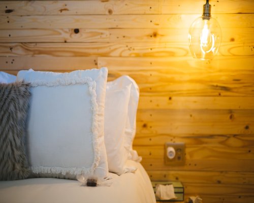 Cozy bedroom setting prepared for a good night's sleep