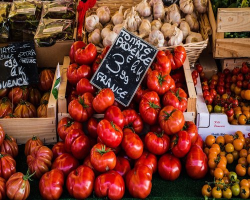 Fresh vegetables at a local street market in sunny weather